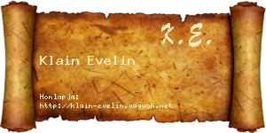 Klain Evelin névjegykártya